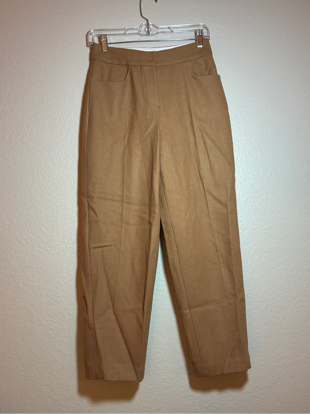 L'able Korean Brand Wool Blend Trousers Women's Small Camel Tapered Pants